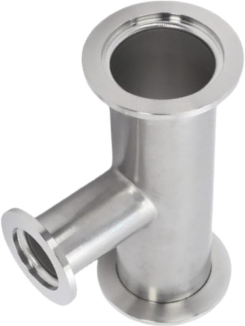 DEKADONS KF-50 to KF-25 3 Way Tee Reducer Vacuum Fittings, ISO-KF Flange Size NW-50 to NW-25 Outlet Quick-Install Reducing Fitting, Stainless Steel (KF-50 to KF-25) - Image 1